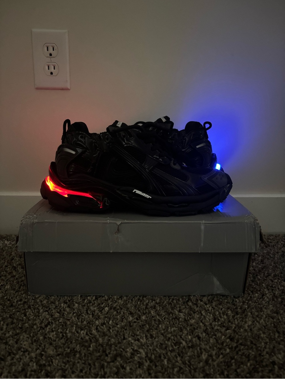 Black LED Balenciaga Runners